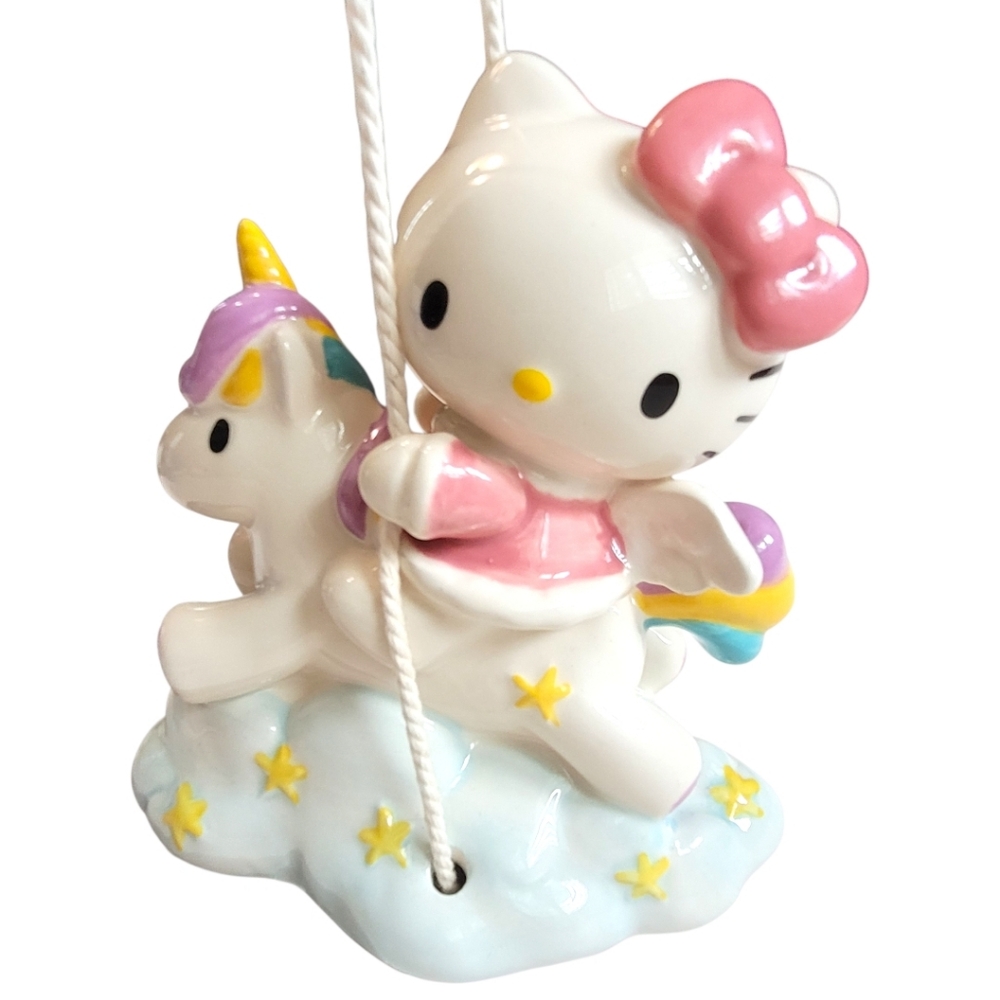 NWOT Hello Kitty Unicorn Dreams Garden Swinger Blue Sky Clayworks Sanrio